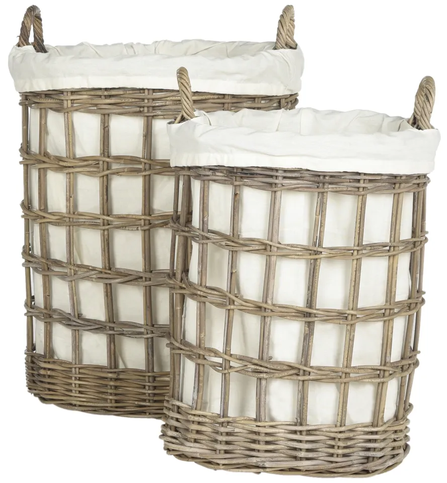 Adisa Set Of 2 Laundry Basket - Gray