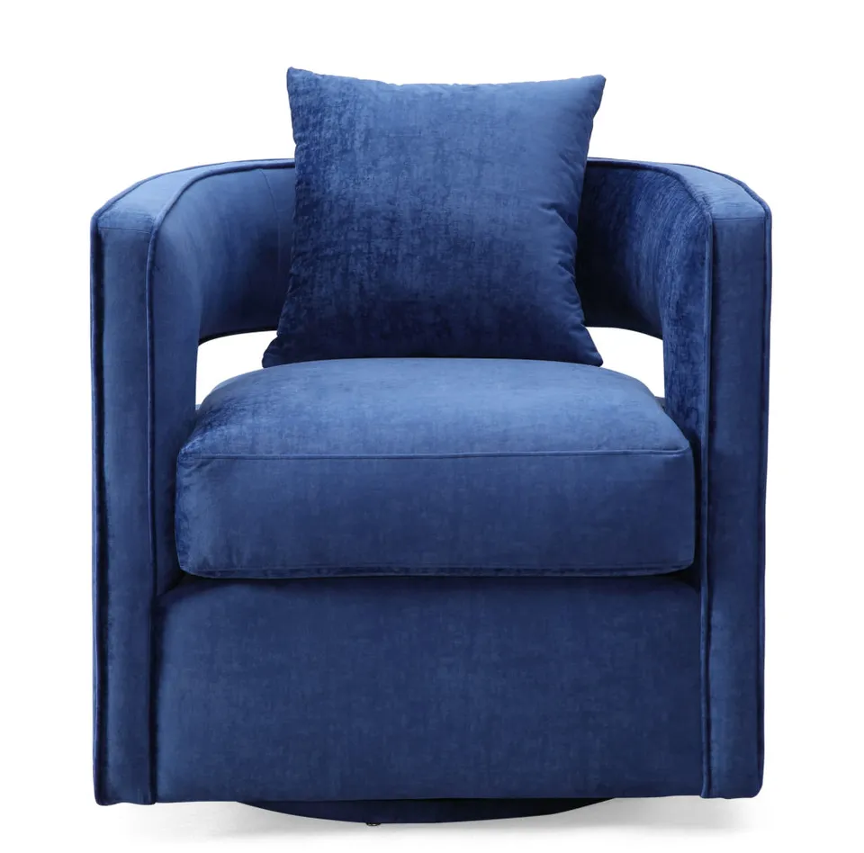 Kennedy Navy Velvet Swivel Chair