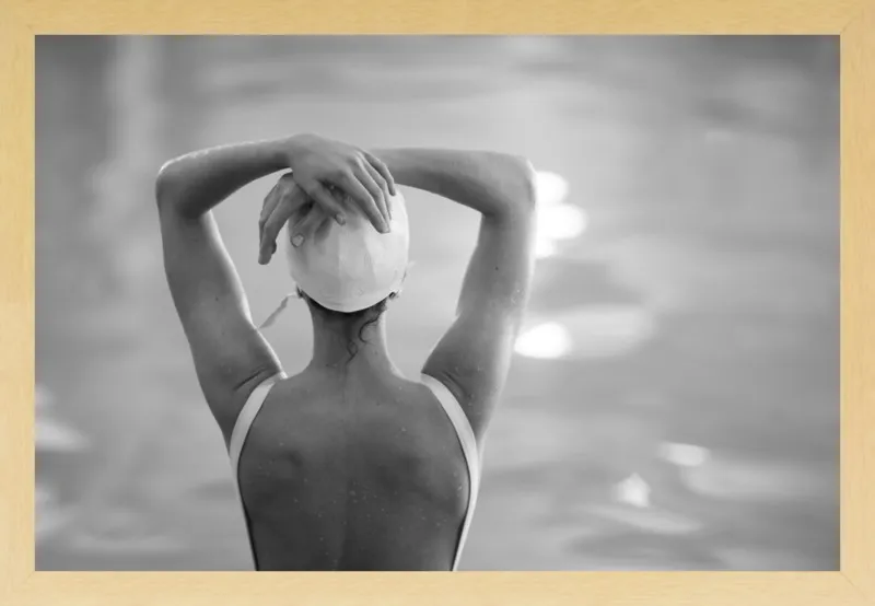 Woman Swimmer in a White Cap by Lucy Snowe for Artfully Walls