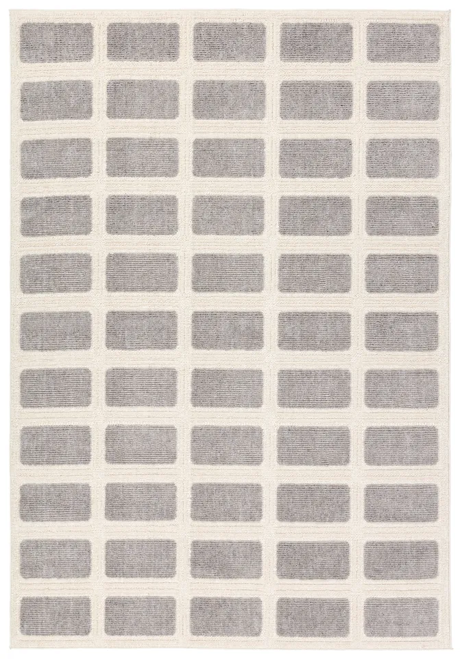 Deverell CMP03 Geometric Gray and Cream Area Rug (12'x15')