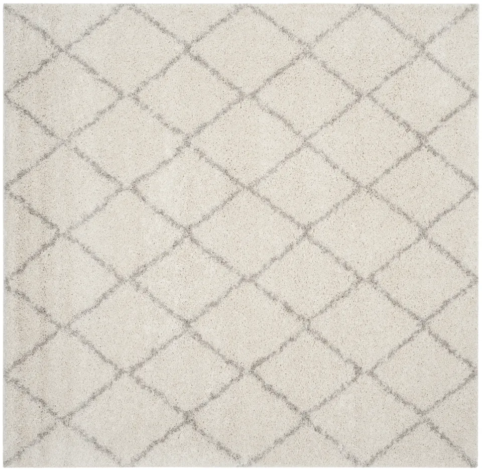 Arlo Home Woven Area Rug, ASG742A, Ivory/Beige,  6' 7" X 6' 7" Square