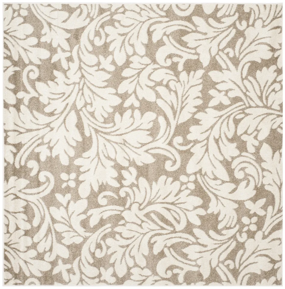 Arlo Home Indoor/Outdoor Woven Area Rug, AMT425S, Wheat/Beige,  7' X 7' Square