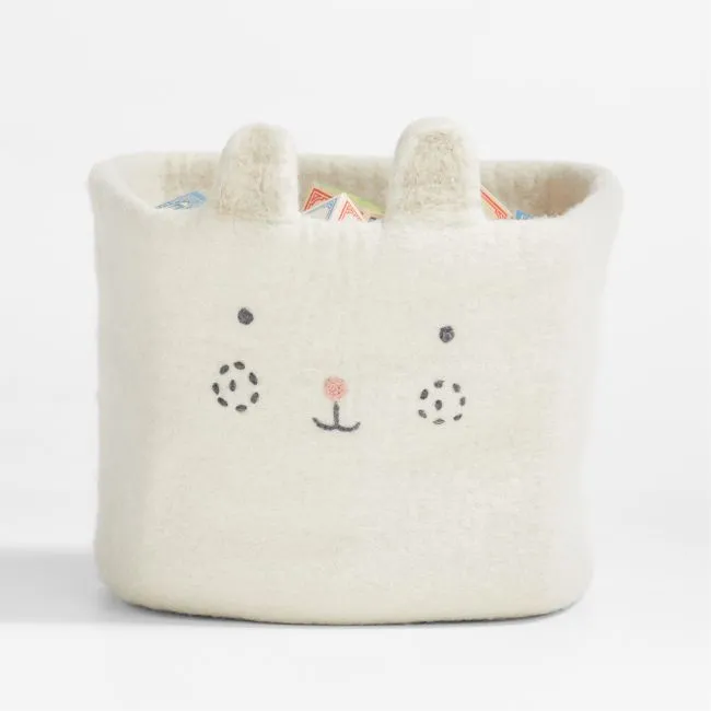 Bunny Felt Shelf Storage Bin, Set of 4