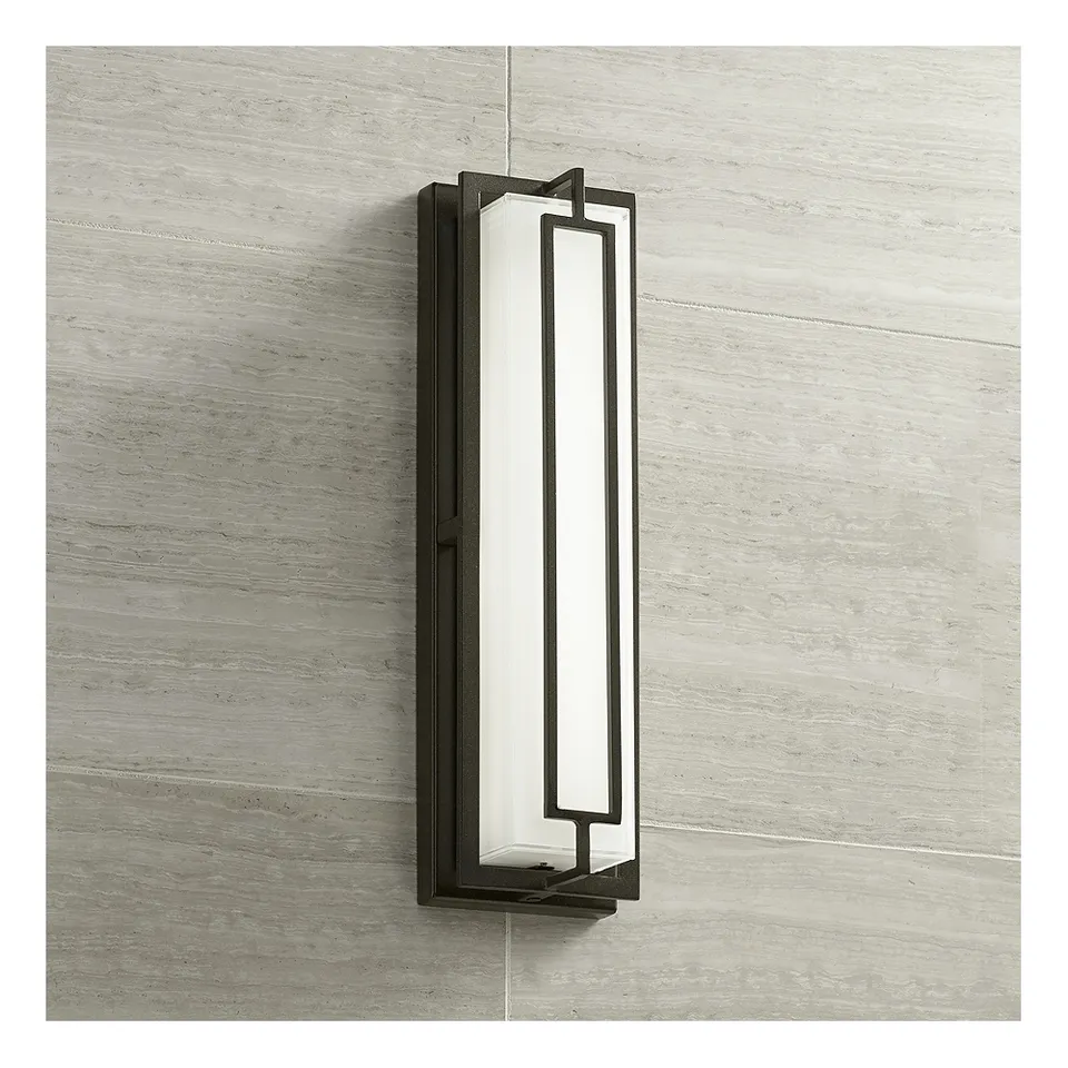 Possini Euro Belfonte 16 1/4" High Bronze Modern LED Wall Sconce