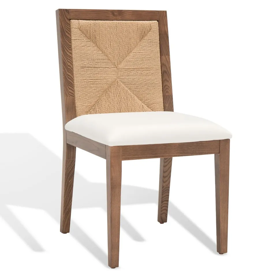 Emilio Woven Dining Chair - Walnut/Natural