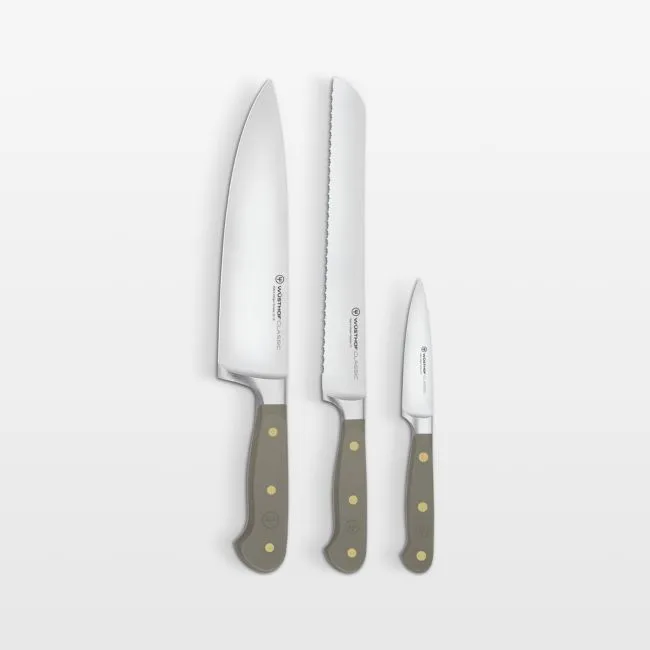 Wusthof Classic Color Velvet Oyster Grey 3-Piece Knife Set