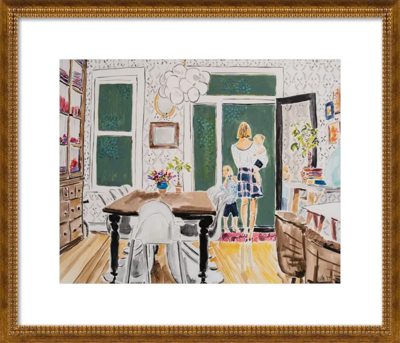 Dining Room with Wallpaper by Kate Lewis for Artfully Walls