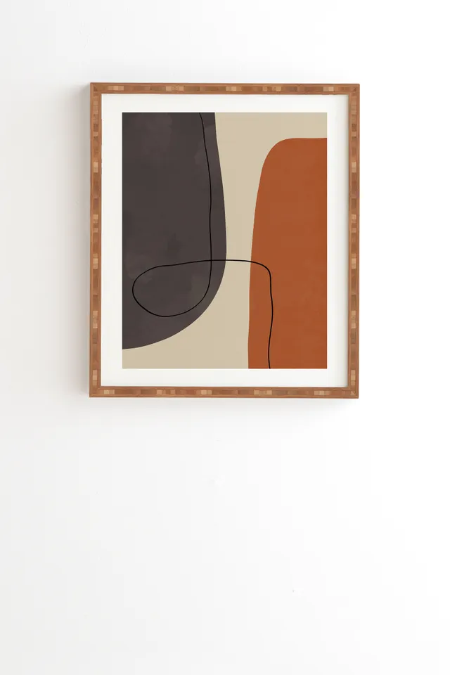 Modern Abstract Shapes Ii by Alisa Galitsyna - Framed Wall Art Bamboo 30" x 30"