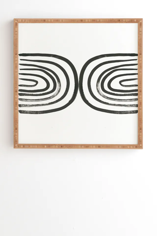 Round About by Megan Galante - Framed Wall Art Bamboo 12" x 12"