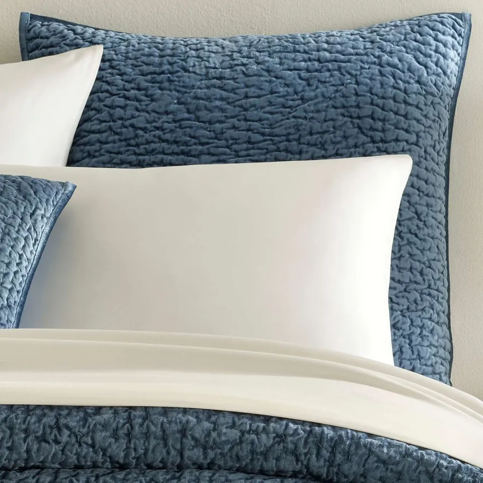 Parisienne Velvet Slate Quilted Sham