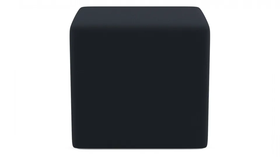 Cube Ottoman, Navy Everyday Linen