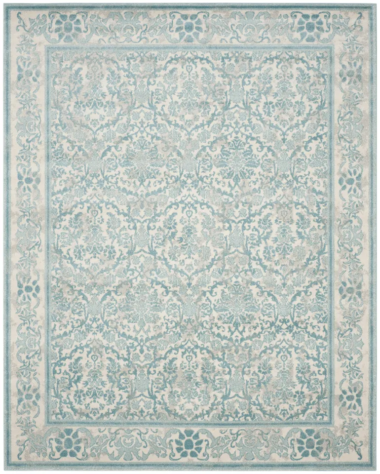 Arlo Home Woven Area Rug, EVK242C, Ivory/Light Blue,  11' X 15'