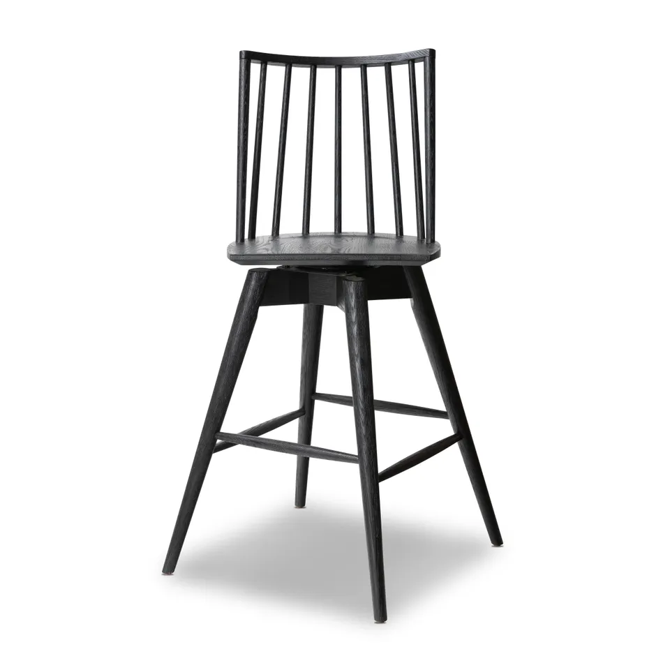 Lewis Swivel Stool-Black Oak-Bar