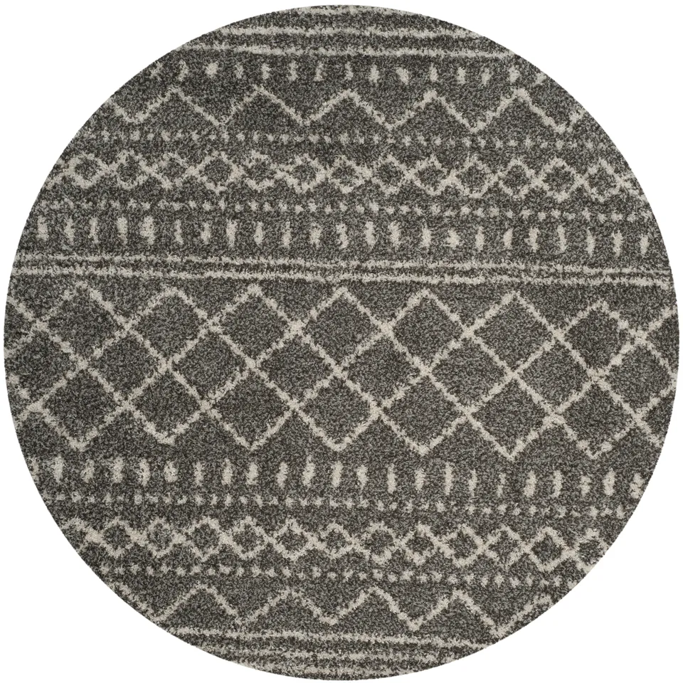 Arlo Home Woven Area Rug, ASG741B, Brown/Ivory,  6' 7" X 6' 7" Round