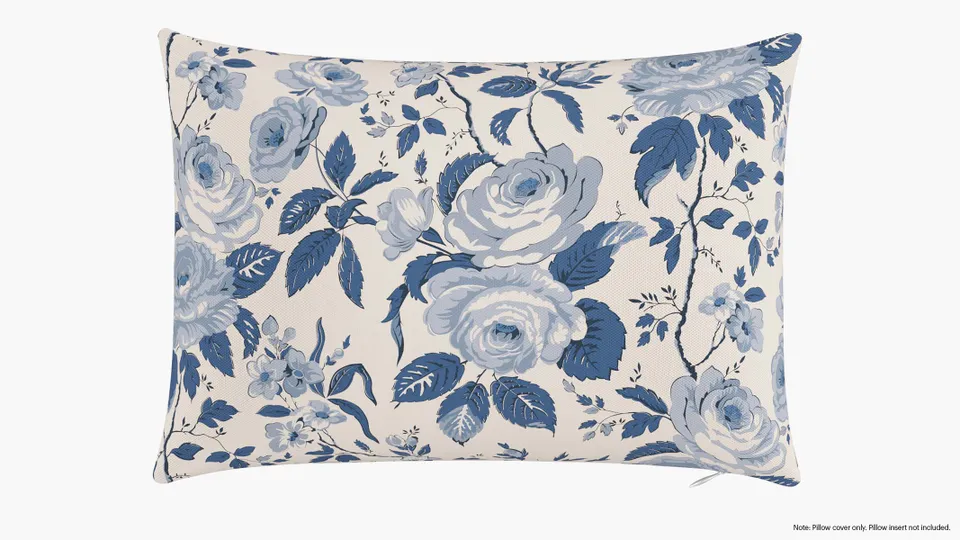 Throw Pillow Cover 14" x 20", Delft Chintz, 14" x 20"