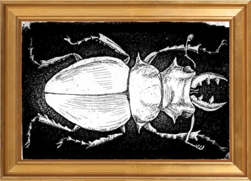 White Beetle on Black by Tennopent Sooster for Artfully Walls