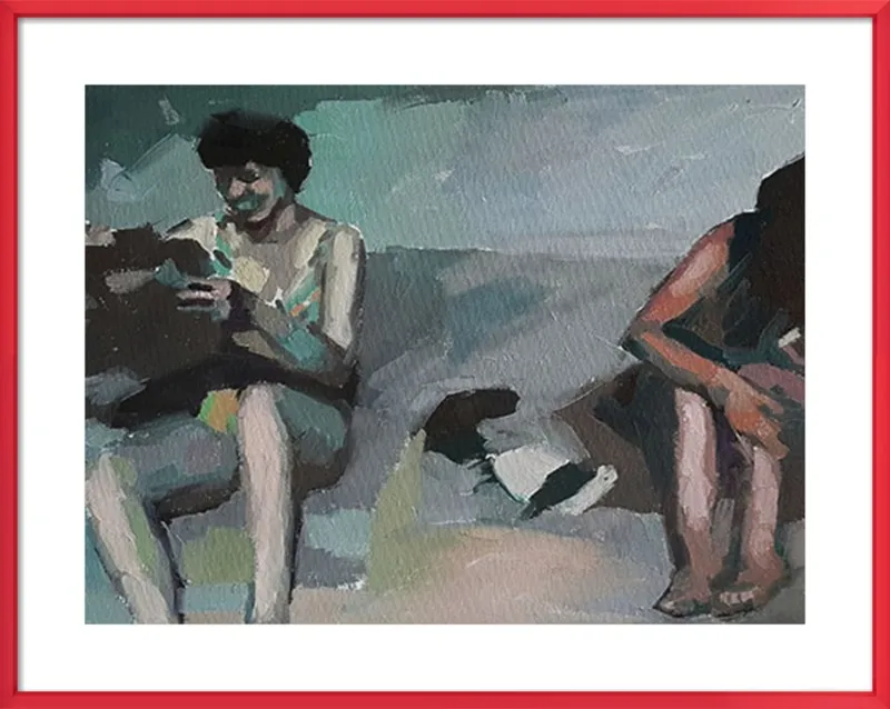 Girls at the beach by Mary Sinner for Artfully Walls
