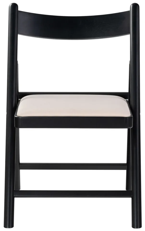 Jacie Linen Seat Folding Chair - Black/White