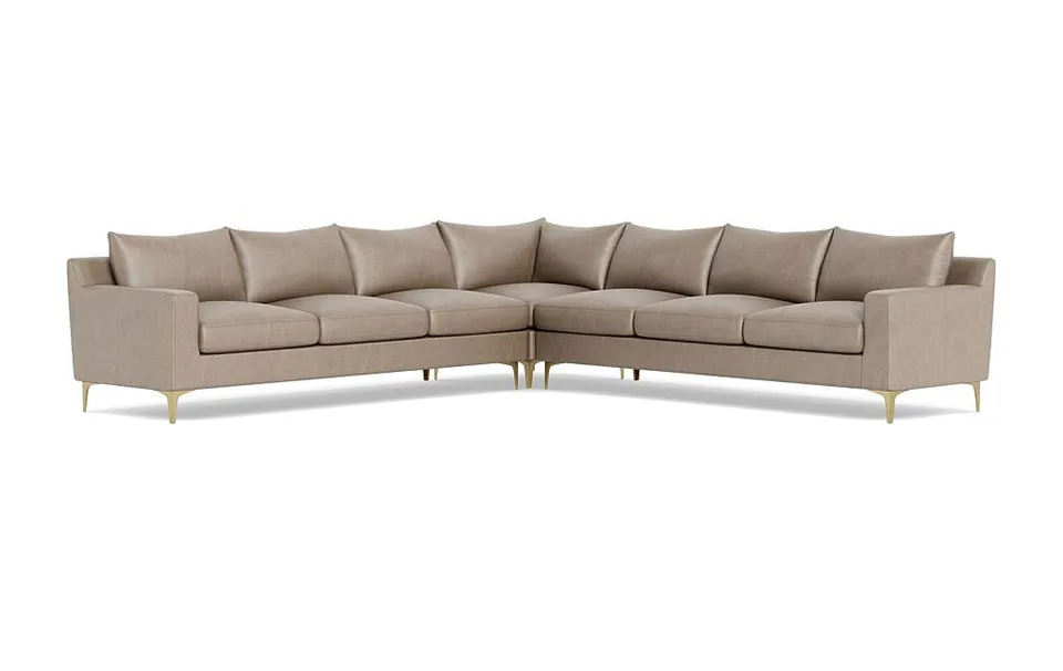 Sloan 6-Seat Leather Corner Sectional Sofa