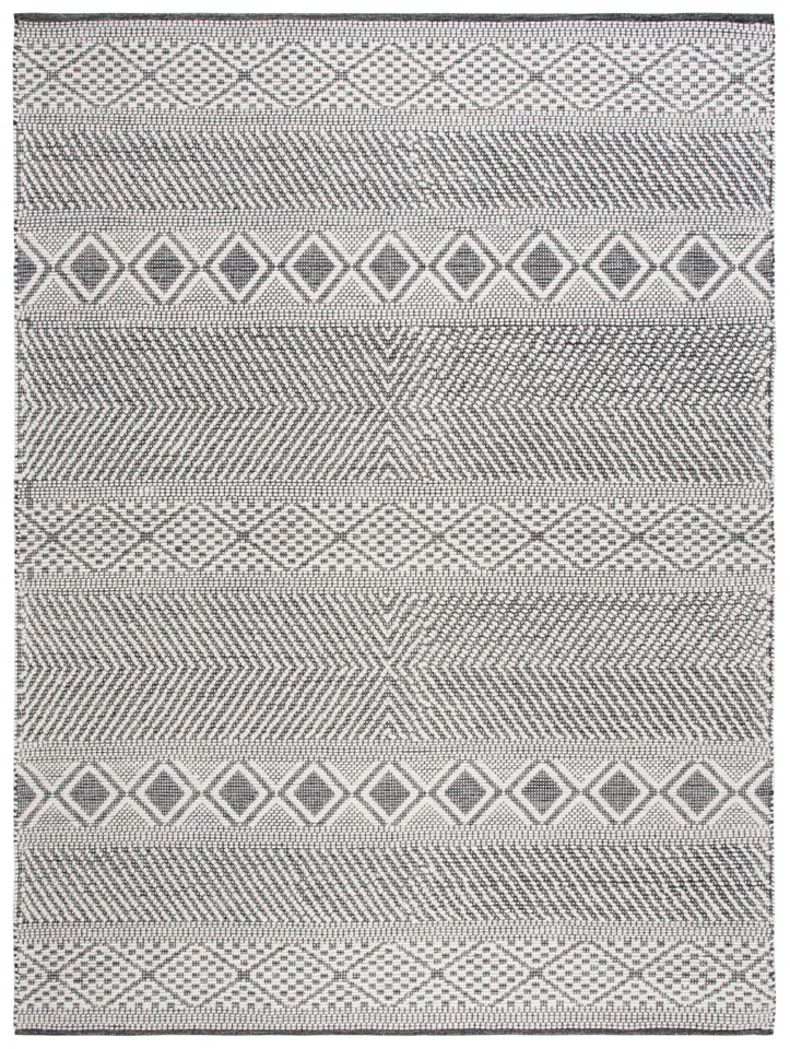 Safavieh Couture Vermont Collection Hand Woven Area Rug, Ivory / Black, 6' x 9'