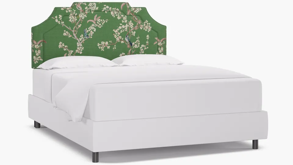 Art Deco Headboard, Jade Cherry Blossom, Queen