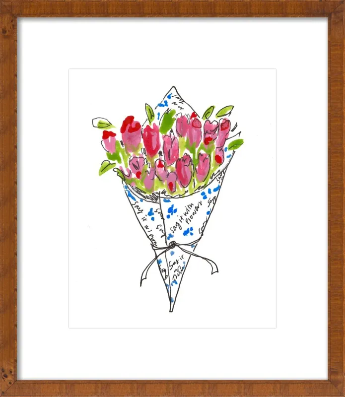 Bodega Flowers in Blue and Pink by Larsen McDowell for Artfully Walls