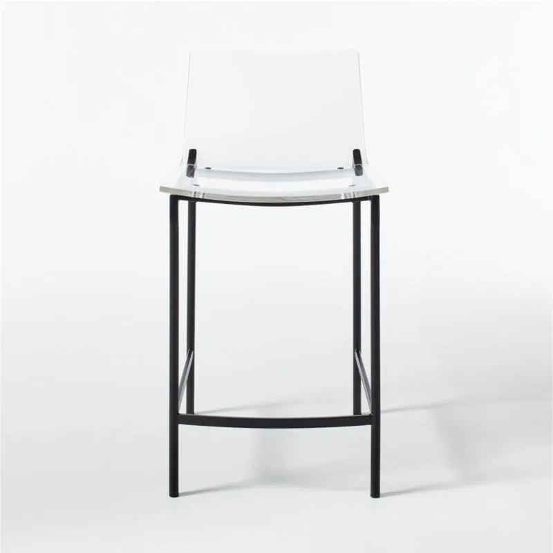 Chiaro Clear Acrylic Counter Stool with Black Legs