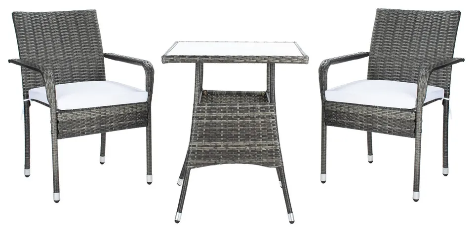 Laban Bistro Set - Gray Brown/White