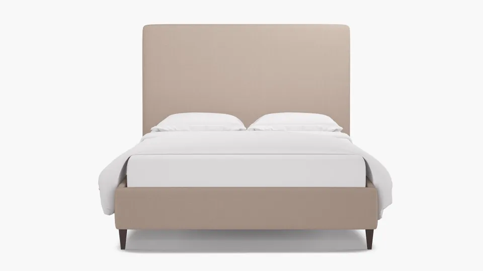 Classic Bed, Husk Everyday Linen, Espresso Square Tapered Leg, Full