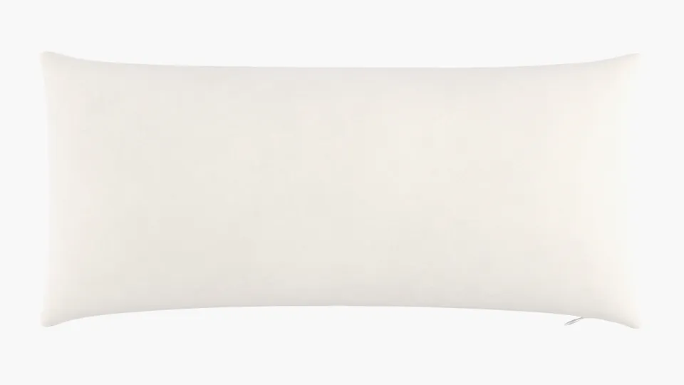 Throw Pillow 14" x 30", White Classic Velvet, 14" x 30"