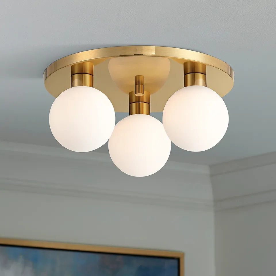Possini Euro Katalin 12 1/4"W Gold 3-Light LED Ceiling Light