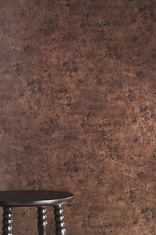 Jeremiah Brent Modern Burl Peel-and-Stick Dark Brown Wallpaper