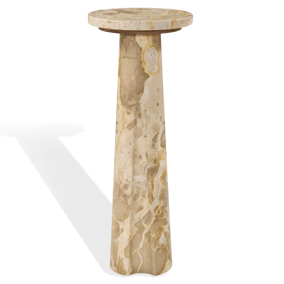 Safavieh Couture Doxander Marble Tall Drink Table, Beige