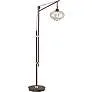 Franklin Iron Works Calyx 66" Cognac Glass and Bronze LED Floor Lamp