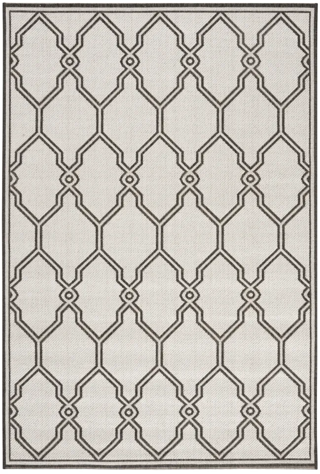 Arlo Home Indoor/Outdoor Woven Area Rug, LND124A, Light Grey/Charcoal,  4' X 6'