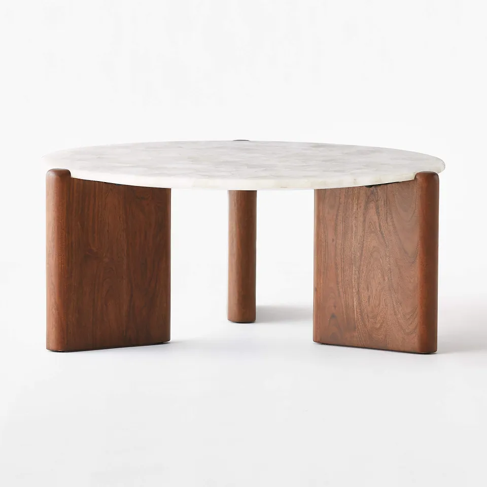 Santoro 37" Round White Quartz Coffee Table