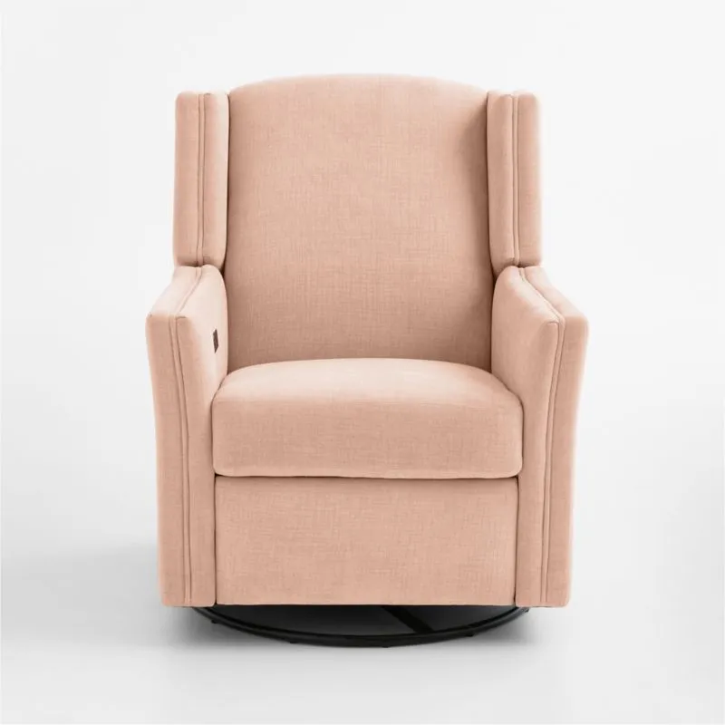 Sloane Elegant Pink Swivel Glider Power Recliner Nursery Chair