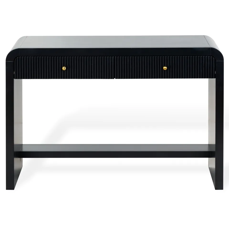Liabella 2 Drawer Curved Desk - Black