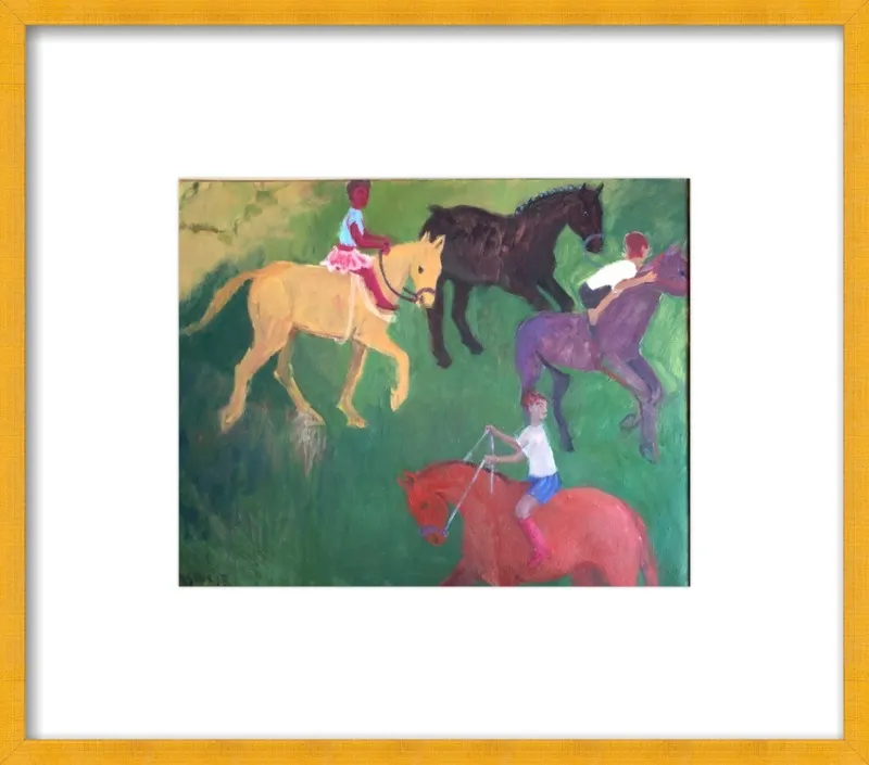 Four Horses, Three Riders by Megan Williamson for Artfully Walls