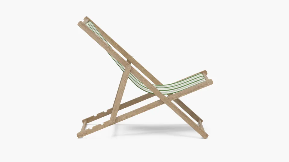 Teak Cabana Chair, Jade Regency Stripe