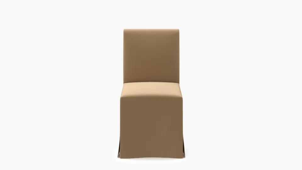 Slipcovered Signature Dining Chair, Camel Performance Plush Velvet