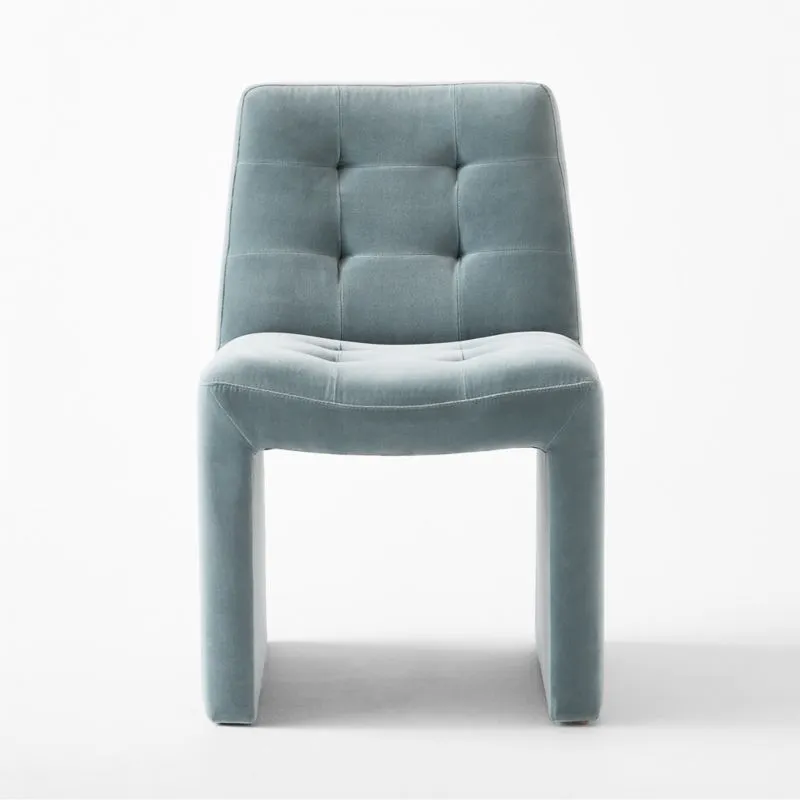 Hank Tufted Light Blue Velvet Dining Chair Set of 4