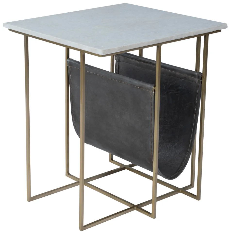 Stephanik Marble & Metal Magazine Side Table