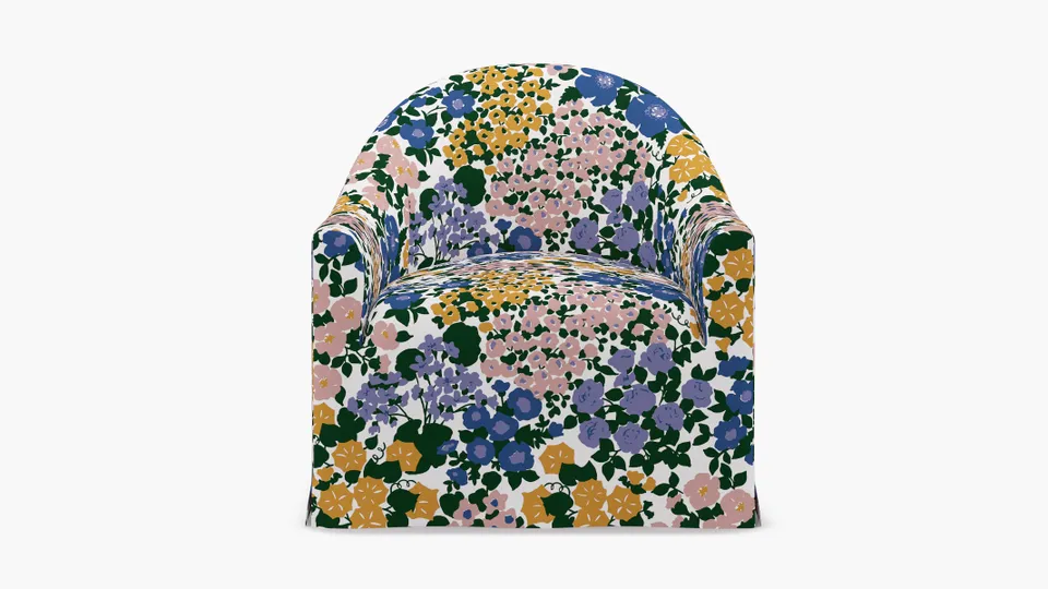 Slipcover Swivel Chair, Lavender Million Flowers