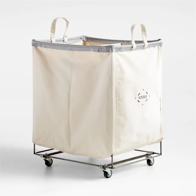 Steele ® Canvas 5-Bushel Divided Vertical Rolling Laundry Hamper