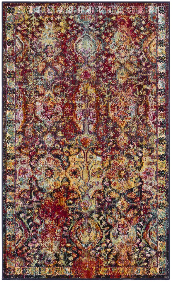 Arlo Home Woven Area Rug, CRS505F, Navy/Orange,  3' X 5'