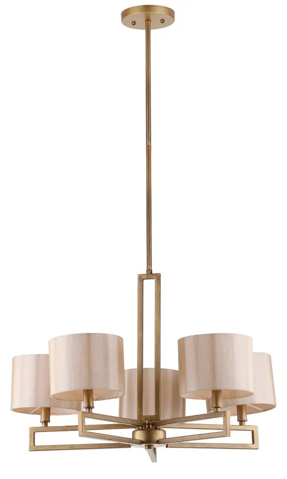 Catena 5 Light 25 Inch Diameter Adjustable Chandelier - Antique Gold