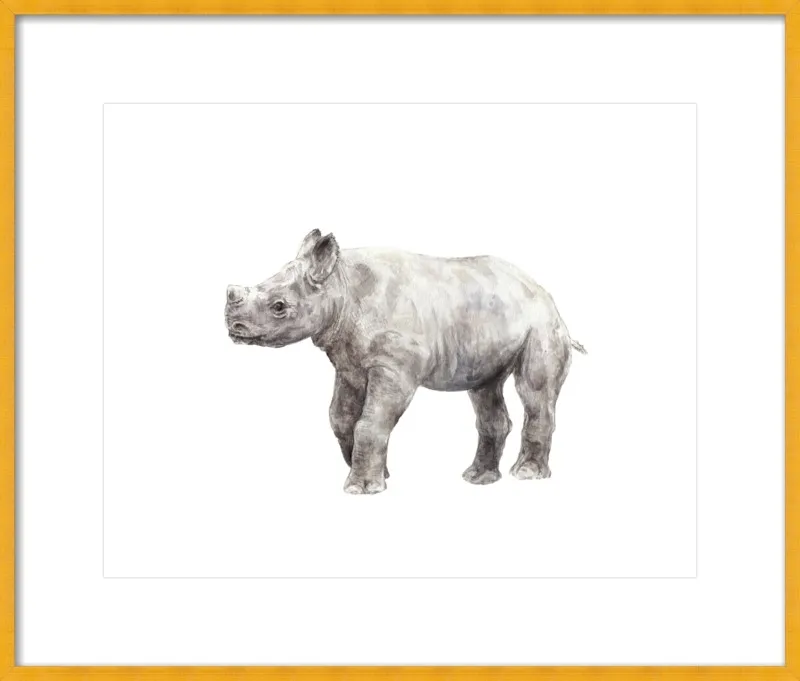 Baby Rhino Watercolor by Lauren Rogoff for Artfully Walls
