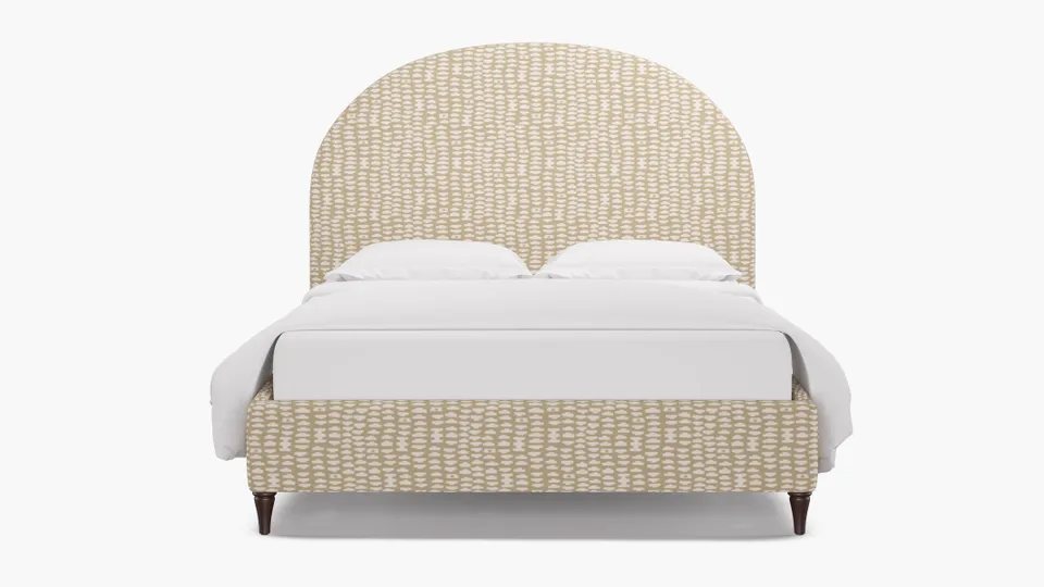 Demilune Bed, Sand Odalisque, Espresso Decorative Tapered Leg, Full