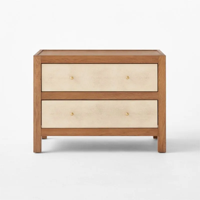Layton 30" White Oak and Shagreen 2-Drawer Nightstand